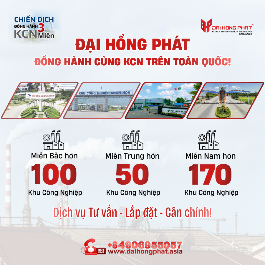 Khớp nối trục Đại Hồng Phát đồng hành cùng các khu công nghiệp toàn quốc!